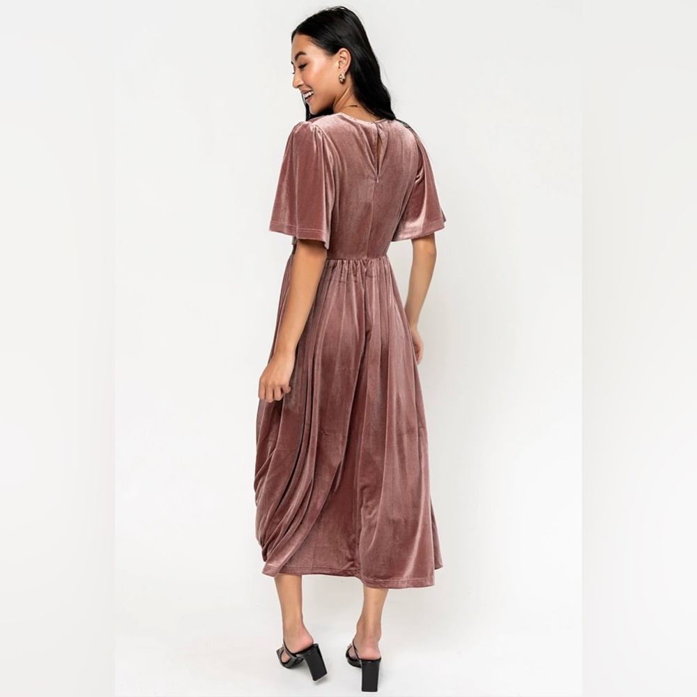 Velvet Midi Dress - Picture 3 of 4